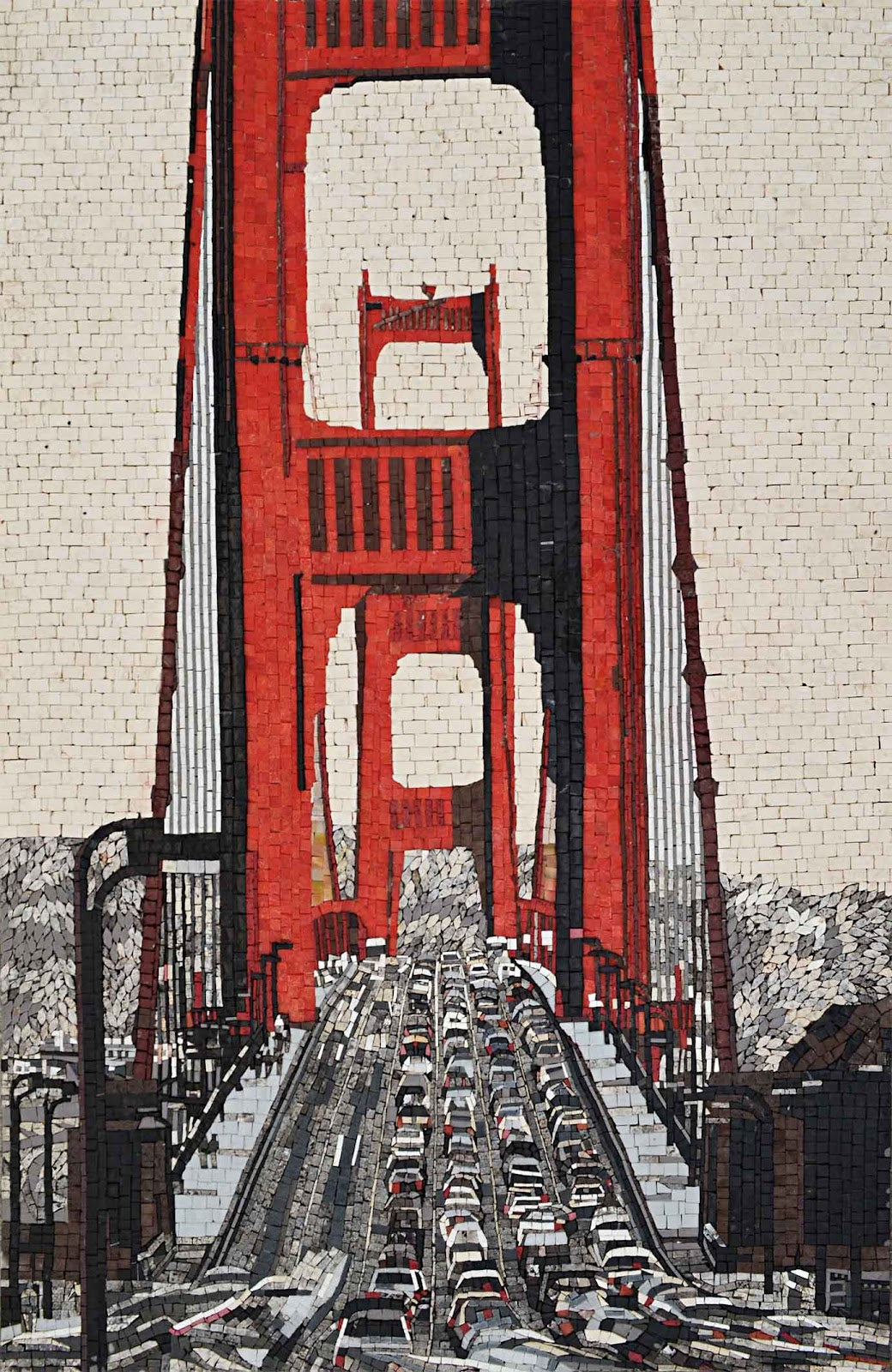 San Francisco Golden Gate Bridge Mosaic by Mozaico