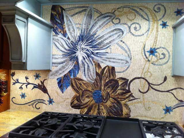 Fiore Serene Floral Mosaic Art por Mozaico