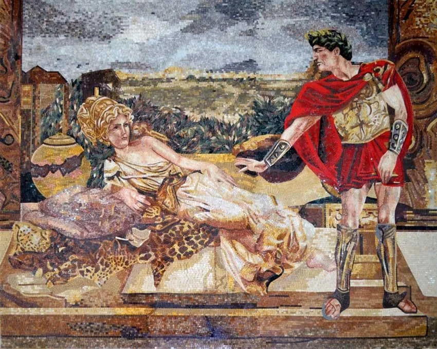 Helene of Troy Marble Mosaic Figurative