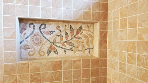 Arte della parete del mosaico della doccia