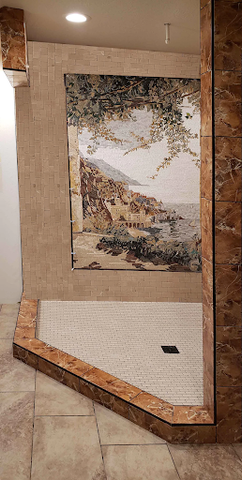 Landscape Shower Mosaic Wall