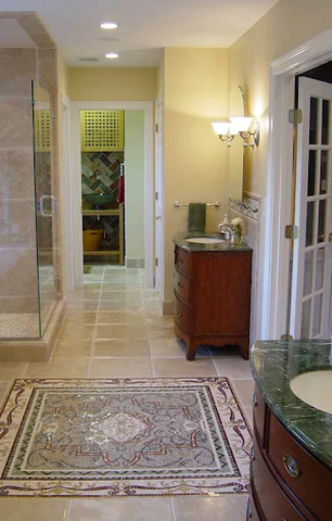 Геометрический мозаичный коврик для ванной
