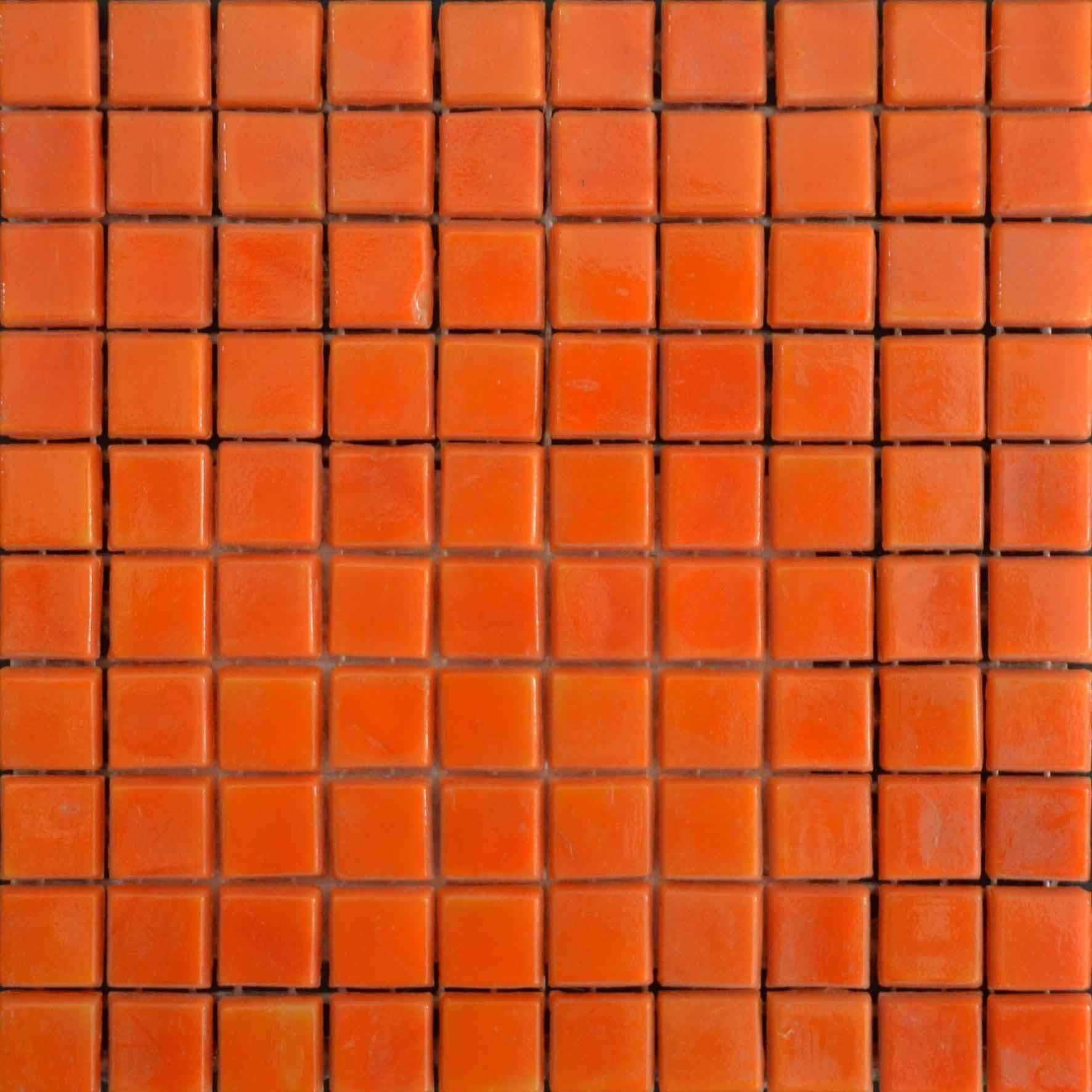 Mosaic Plain Sheet - Medium Orange