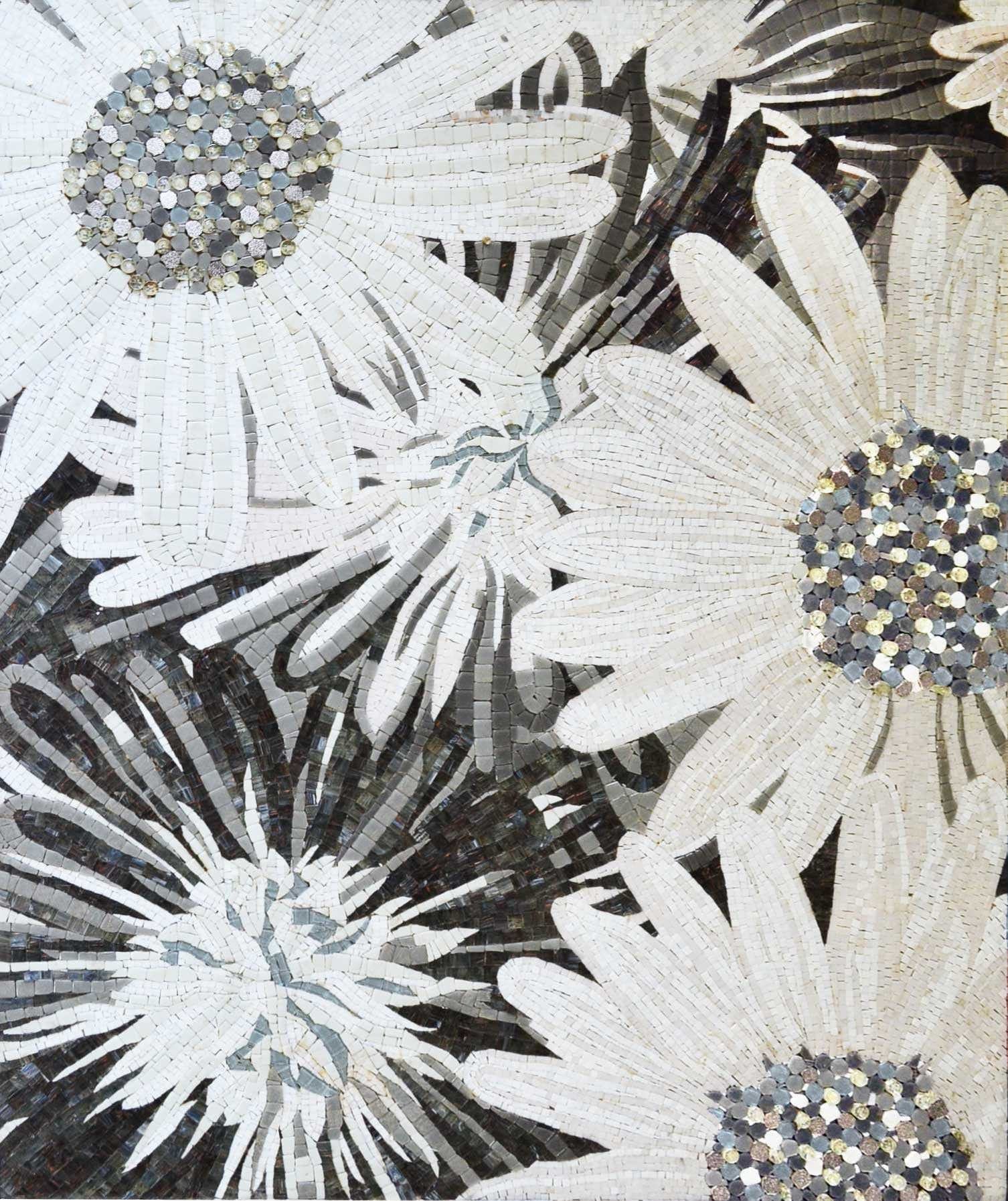 Mosaic Art For Sale - Monochrome Daisy