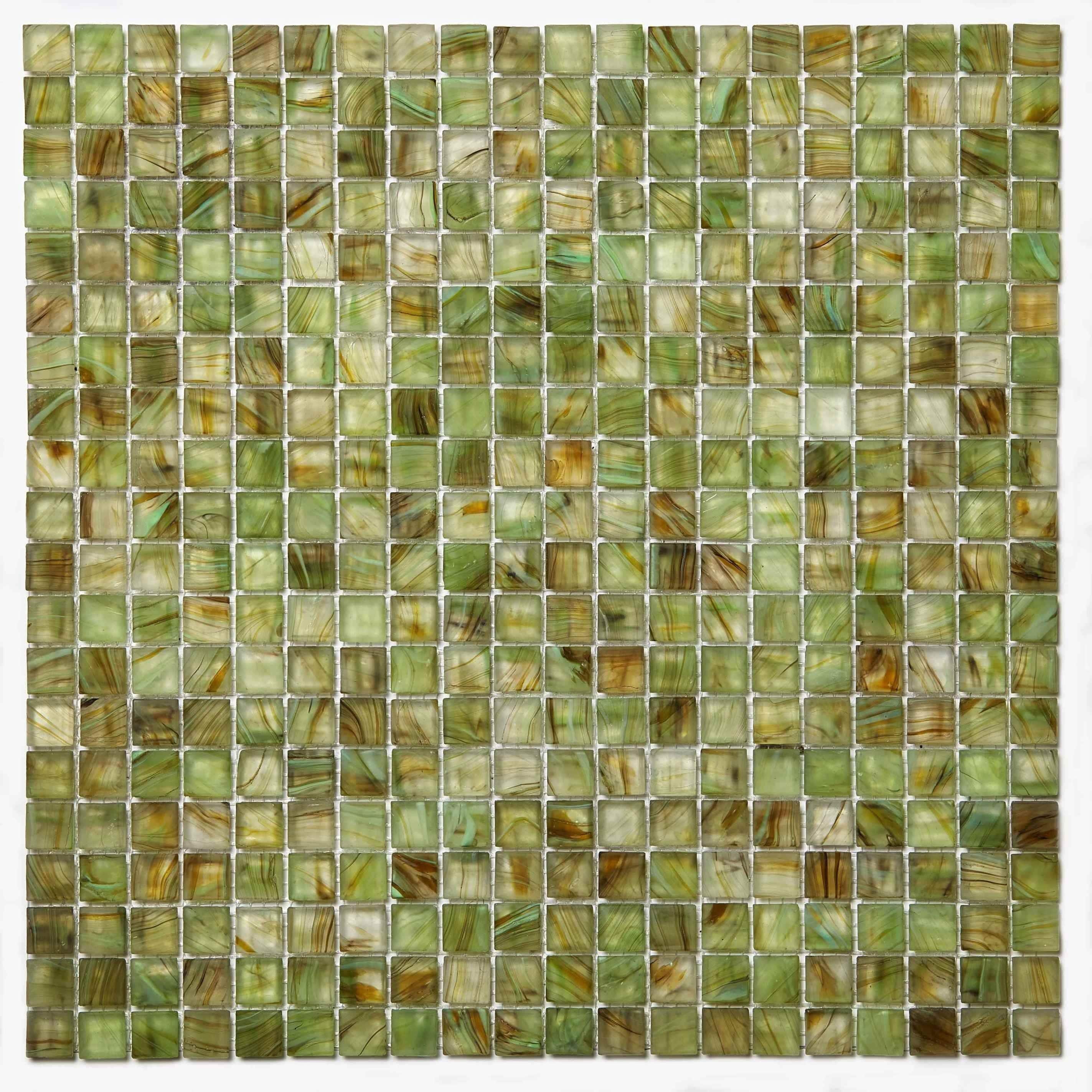 Mosaic Glass Sheet- Olive Green