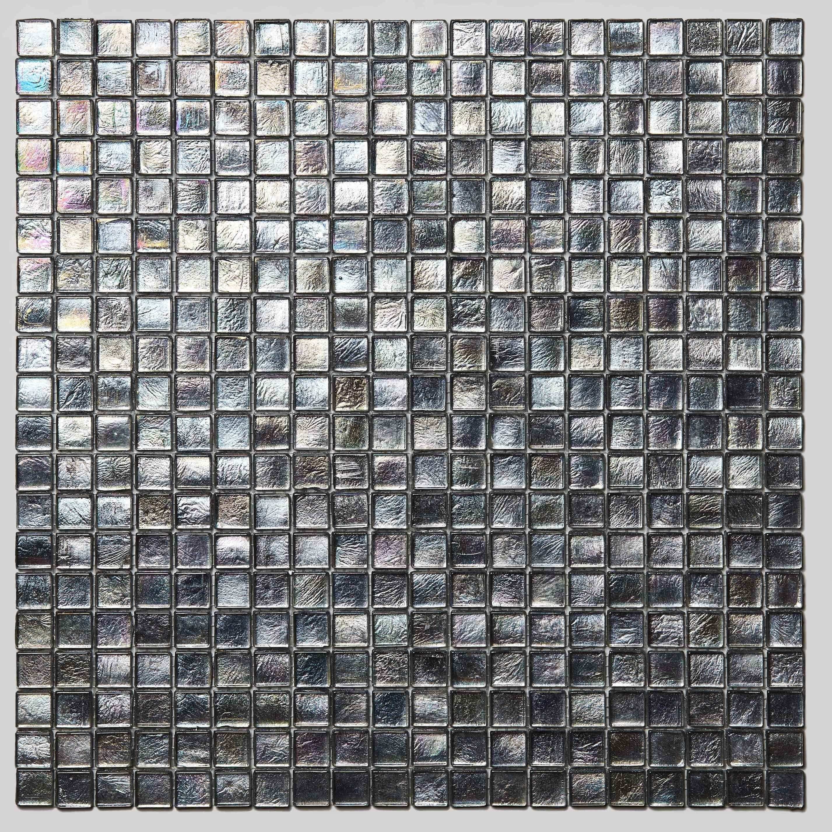 Mosaic Glass Sheet- Silver Tiles