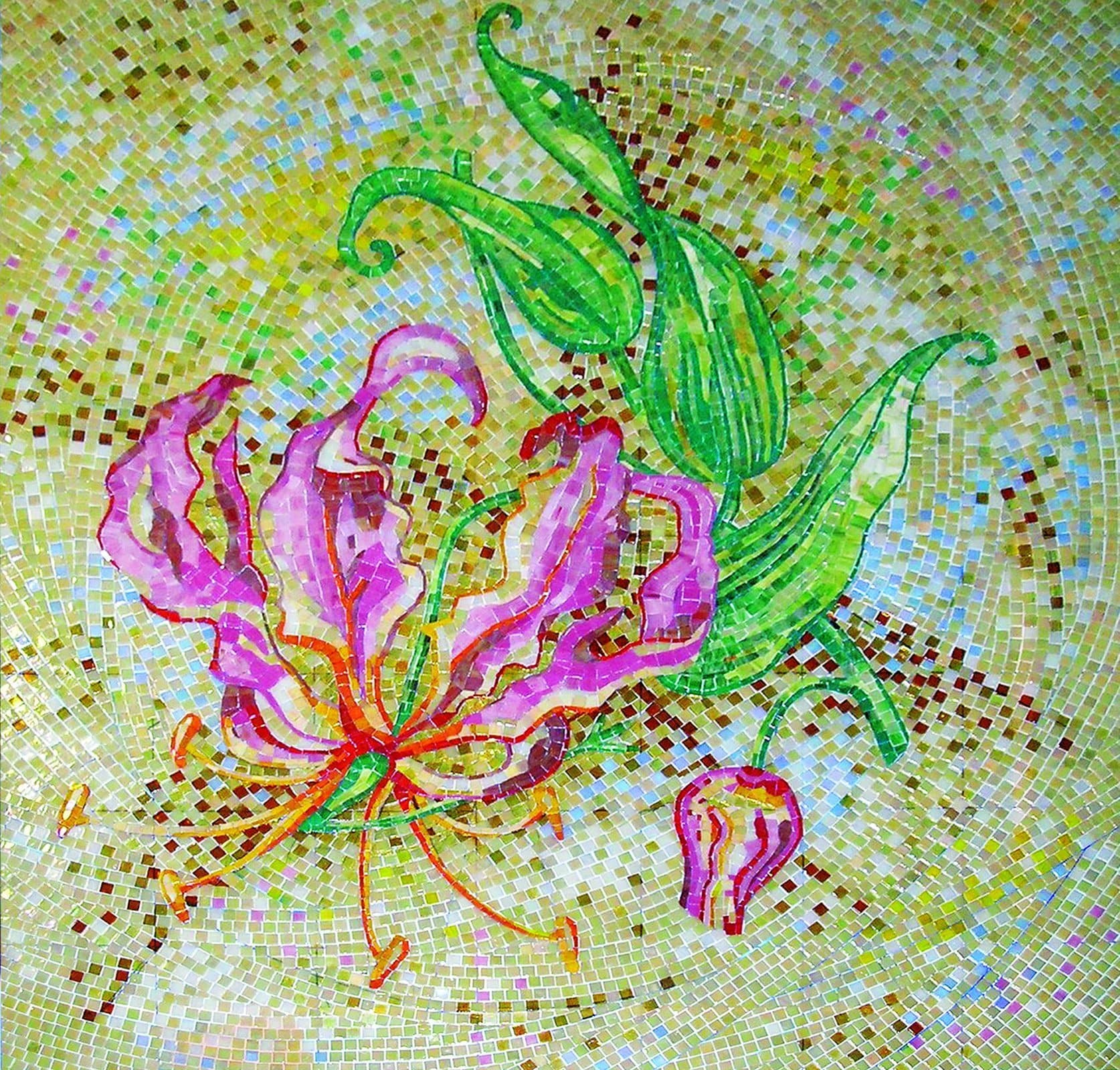 Natural Flower Scene Mosaic