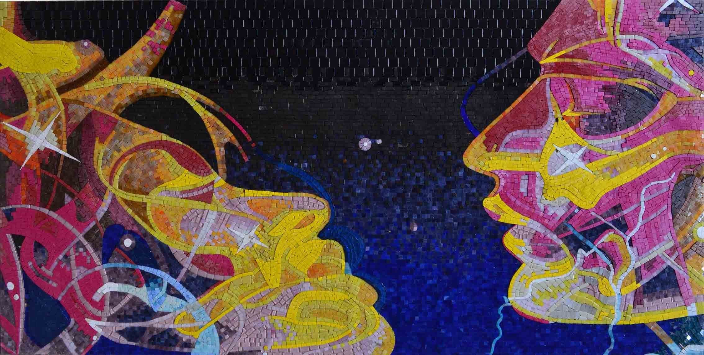 Visionary Glass Mosaic Art - Cosmic Soulmates