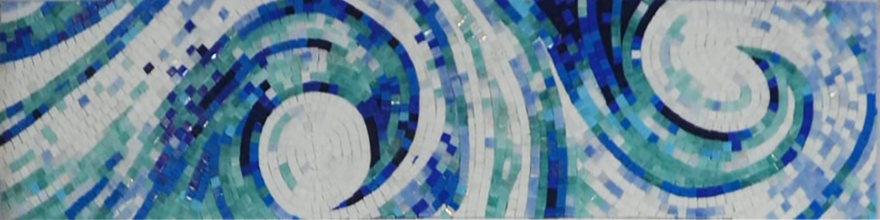 Glass Mosaic Tile Art Waves | Marine Life& Nautical | Mozaico