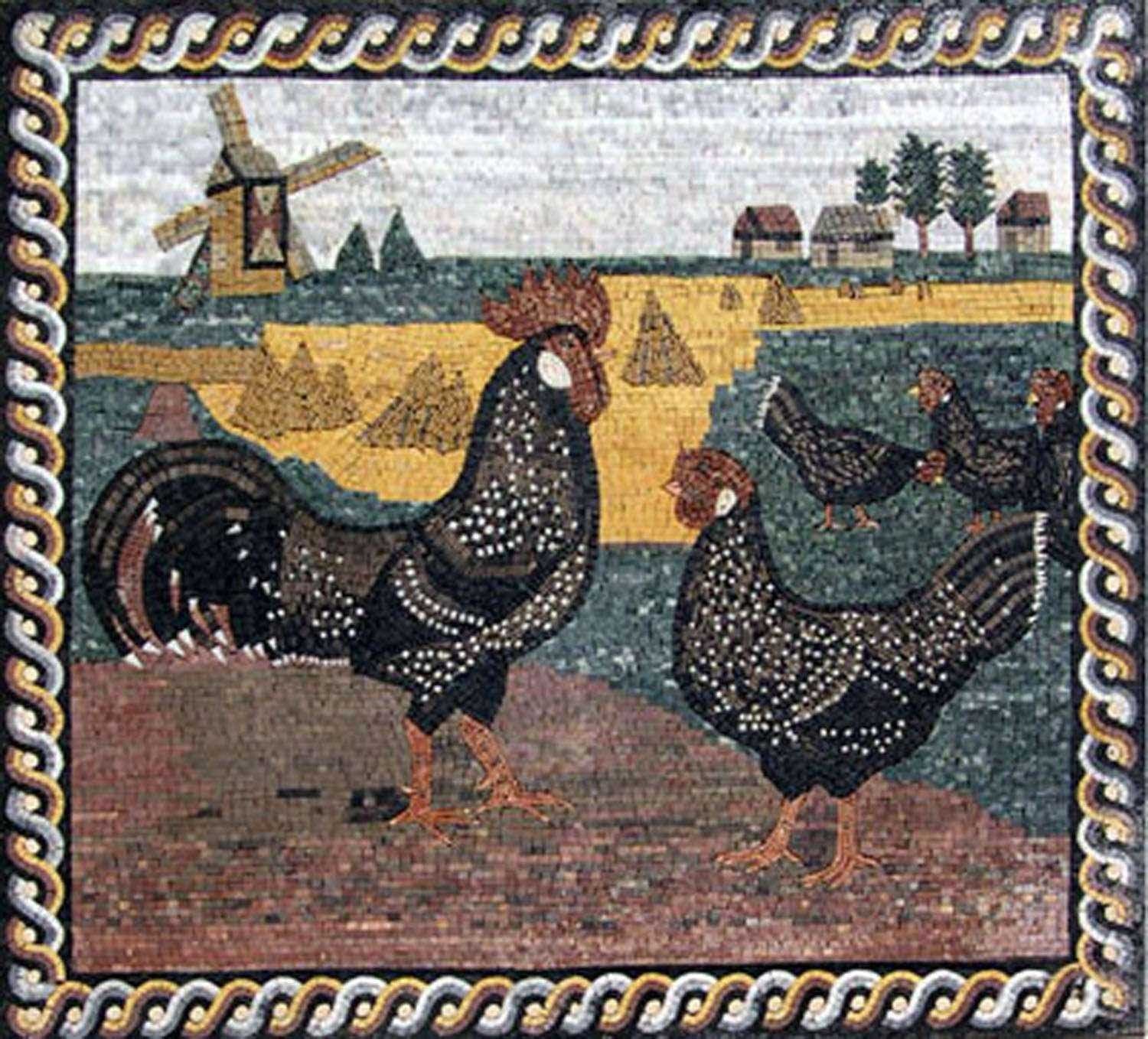 Mosaic Kitchen Backsplash- Hens