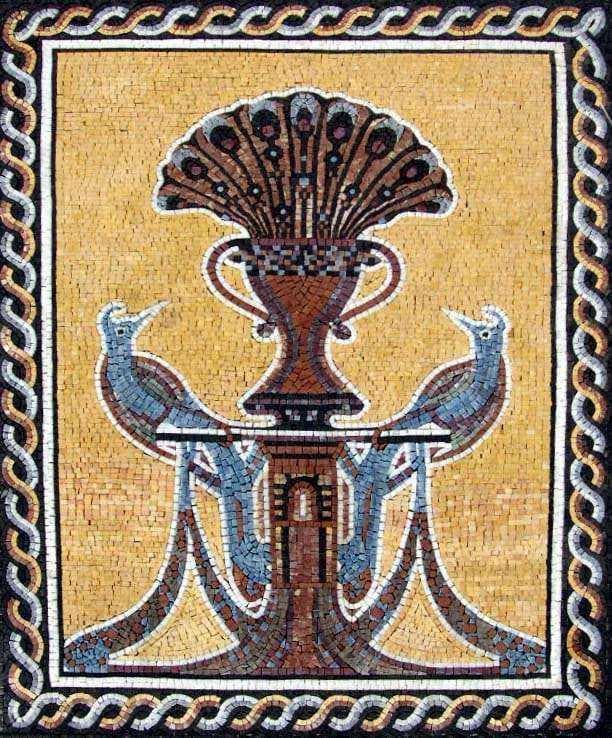 Mosaic Wall Art - Mosaic Peafowls
