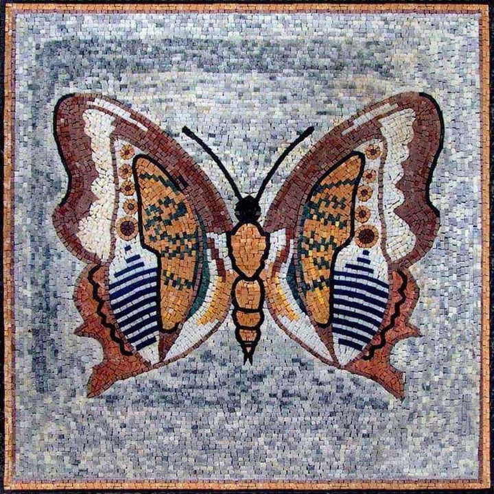 Marble Mosaic Artwork Butterfly Birds And Butterflies Mozaico 6244