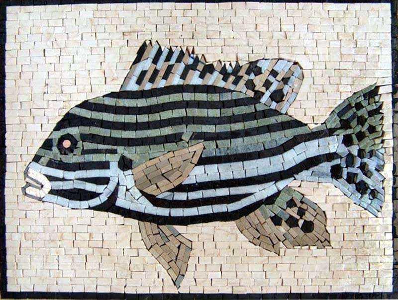 Mosaic Mural Fish - Zebra