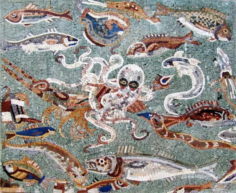 Sea Creatures Mosaic Art