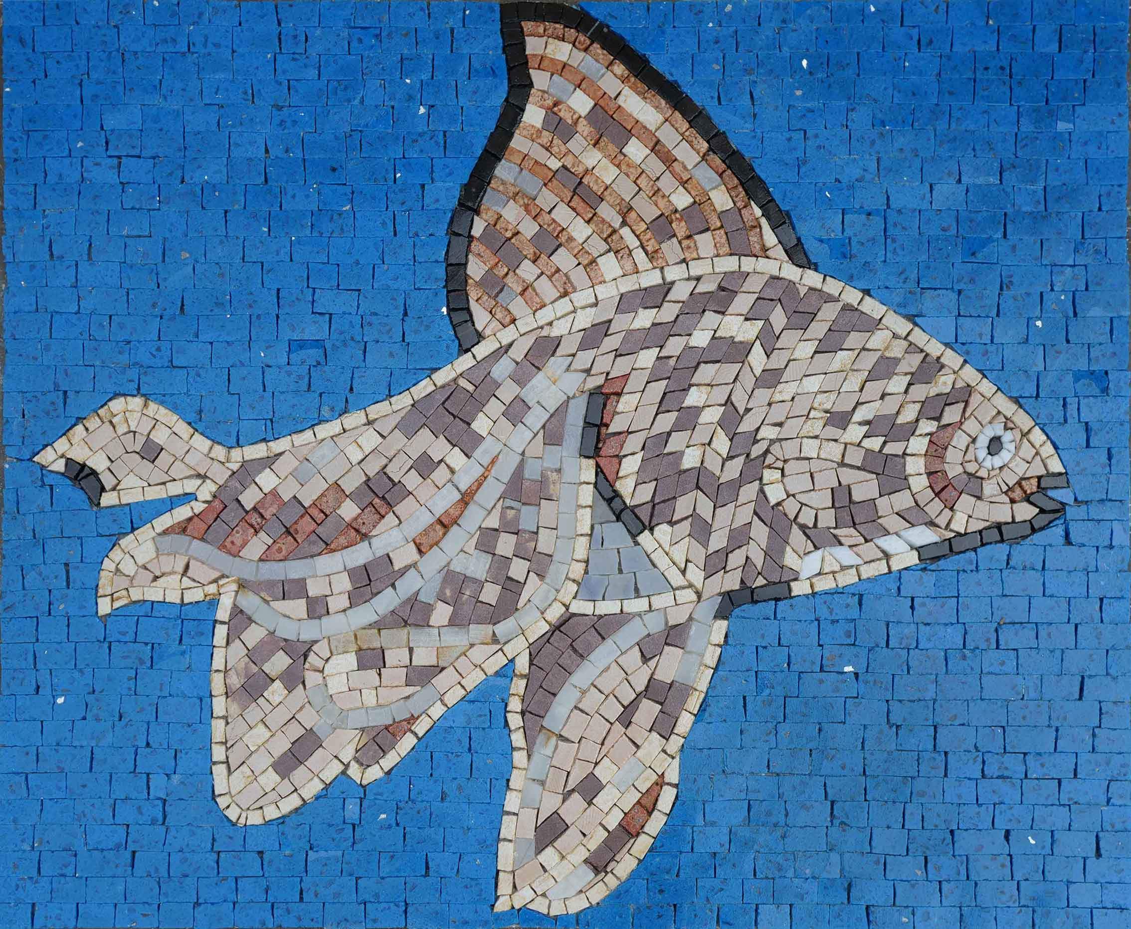 Winged Fish - Mosaic Design - Wall Art