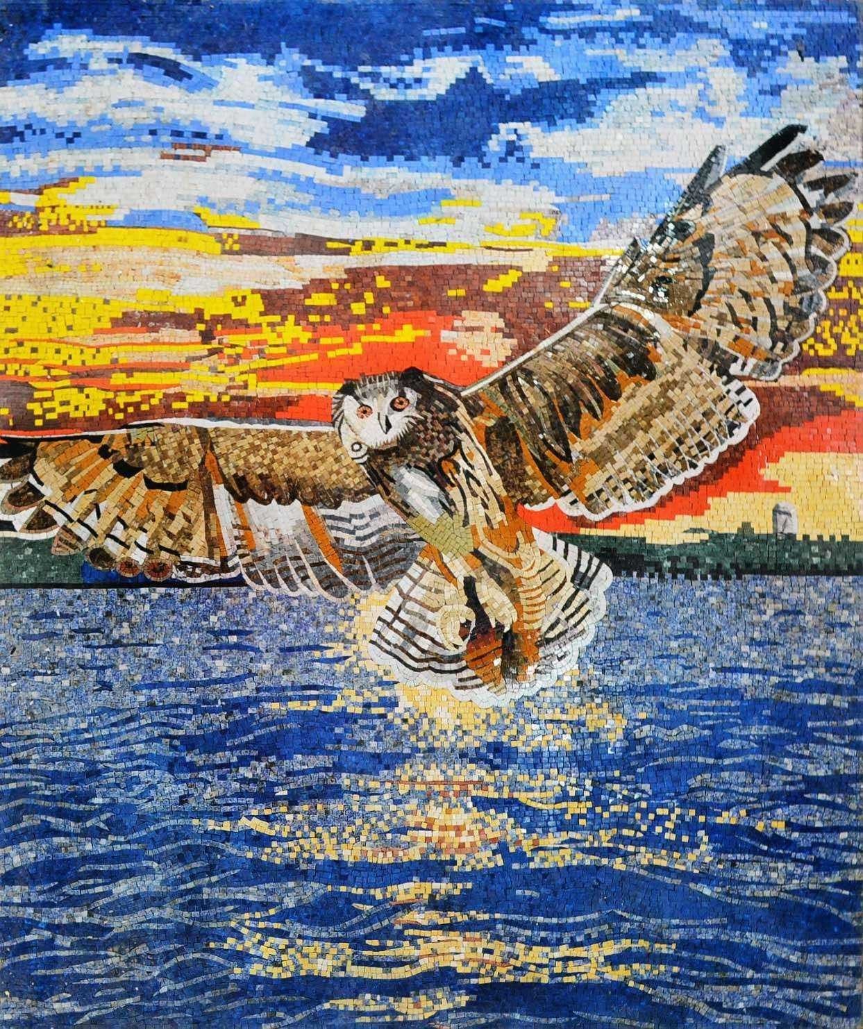 Mosaic Art - Soaring Owl