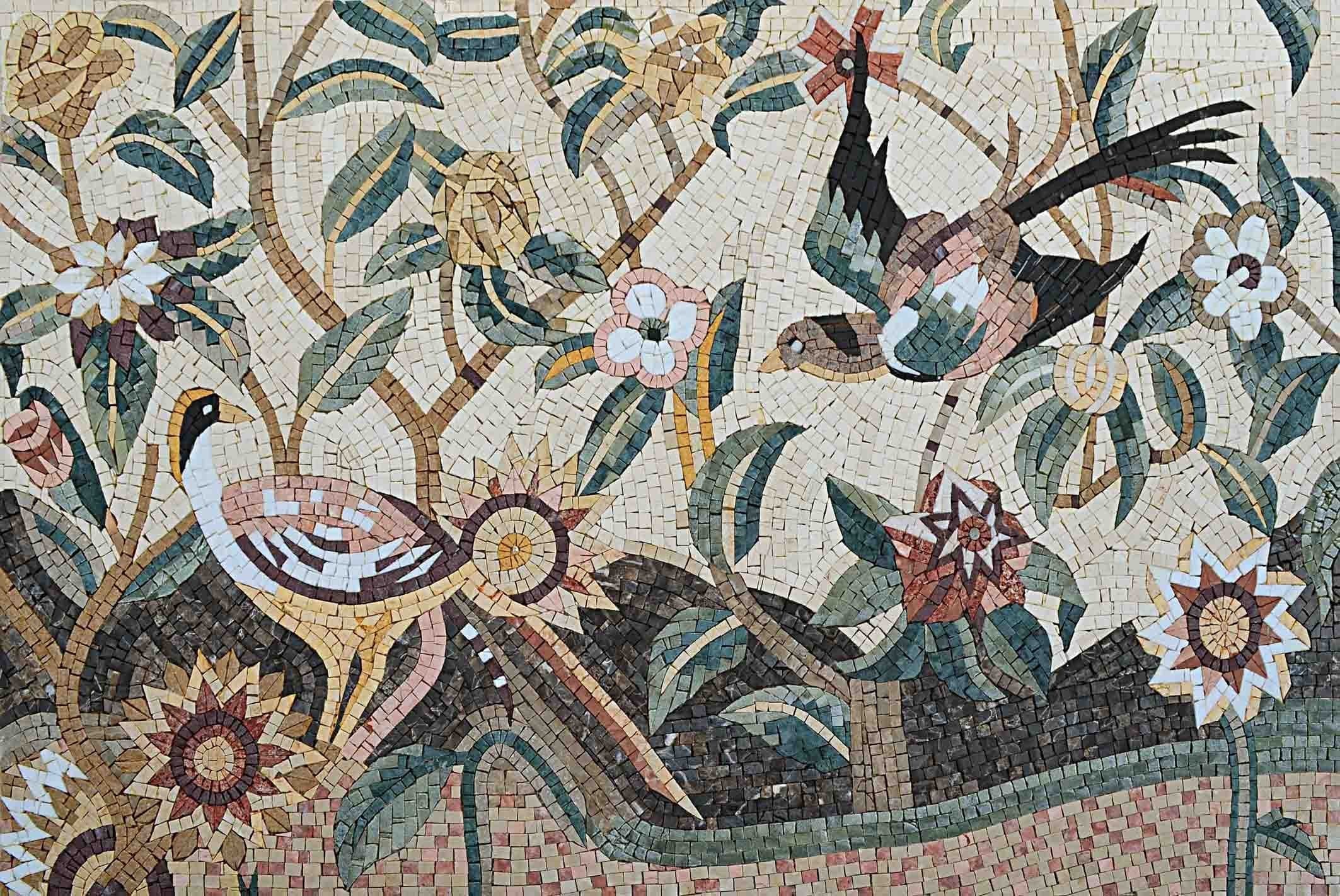 Mozaico Mosaïque Médaillon Art Carreau, Colibri, Mosaïque, Œuvre d'art  mosaïque, Incrustation de sol