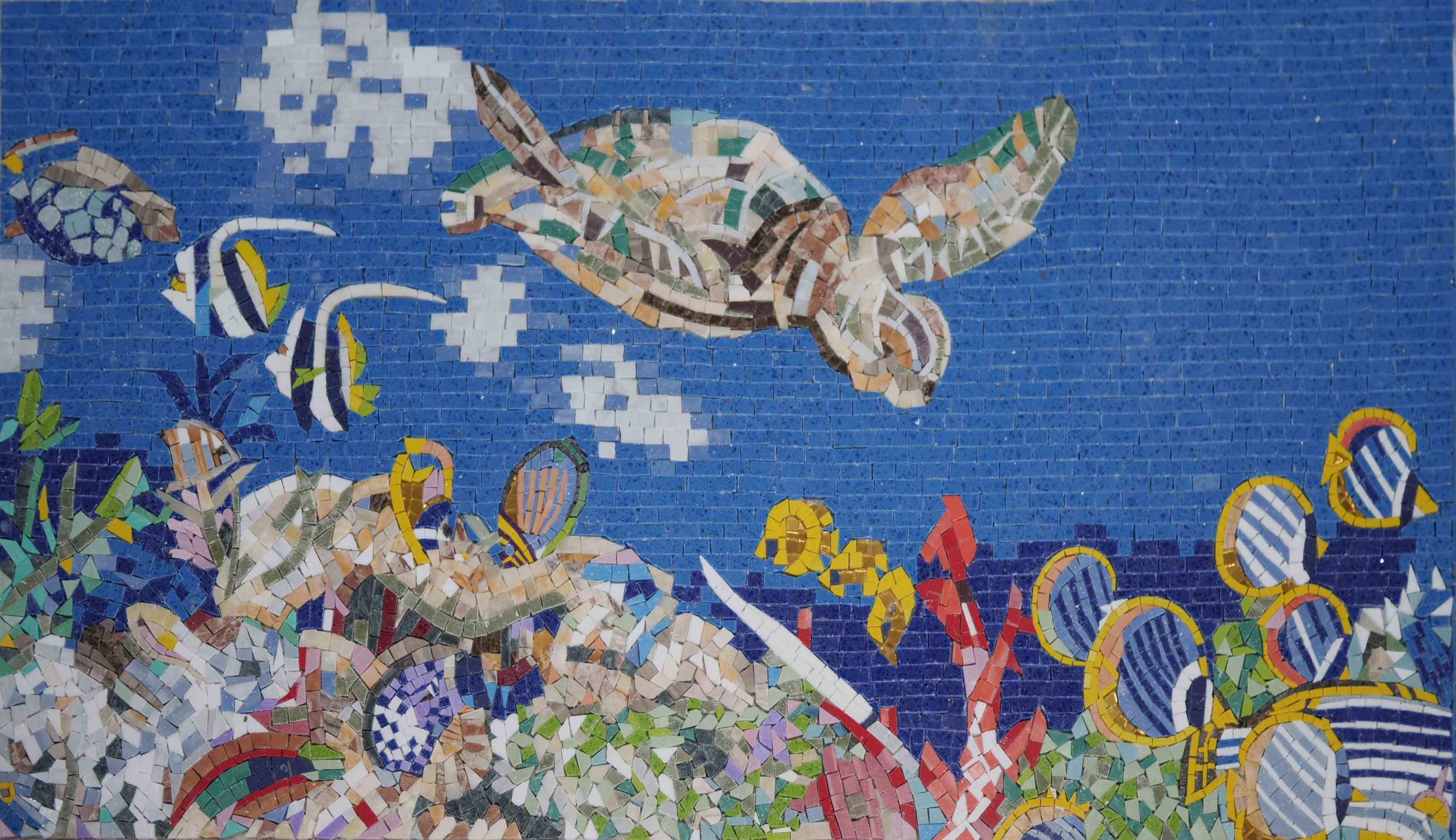 Pool Mosaic Artwork - Clear Sea Life