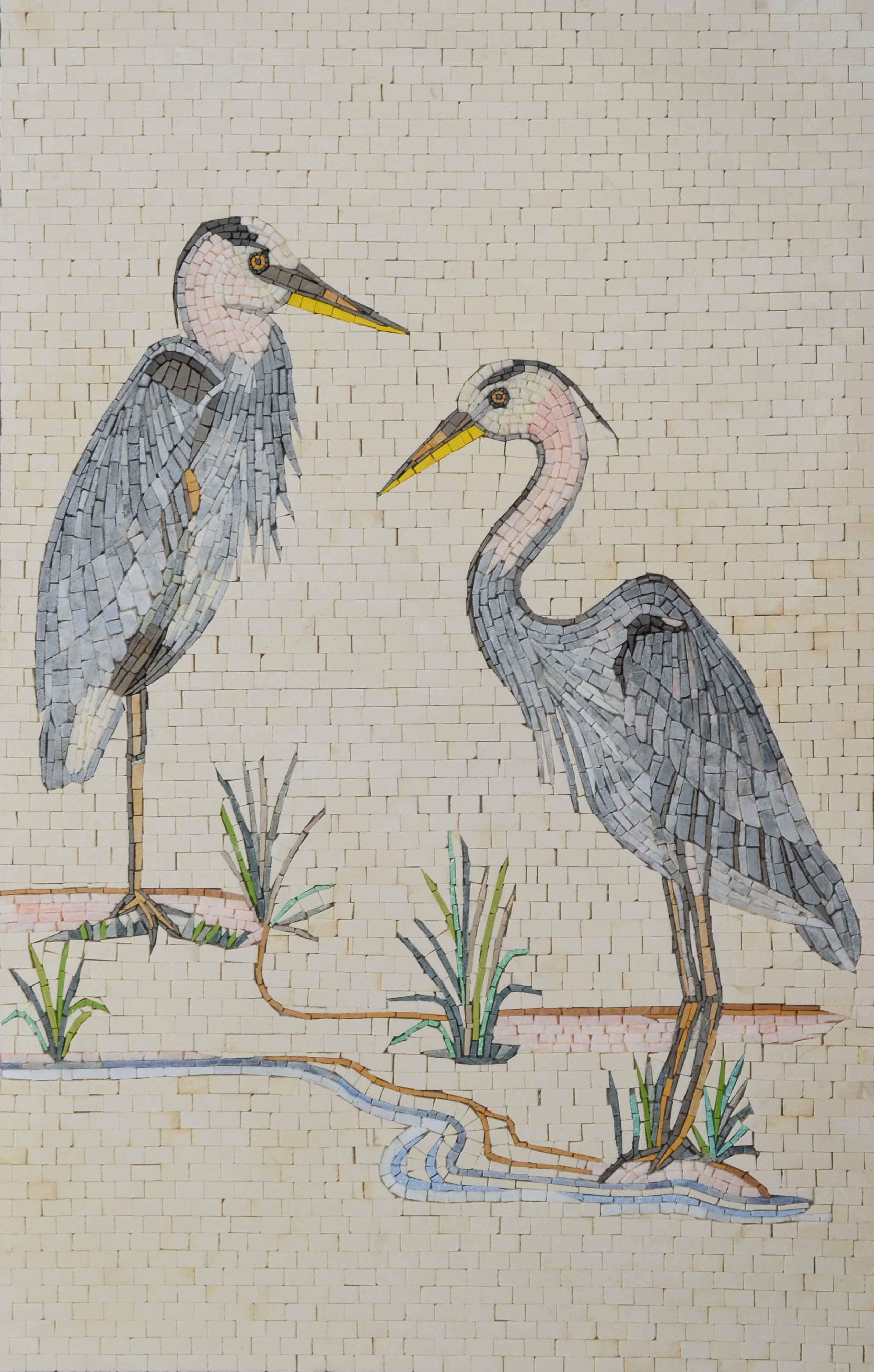 Mosaic Art - Egrets