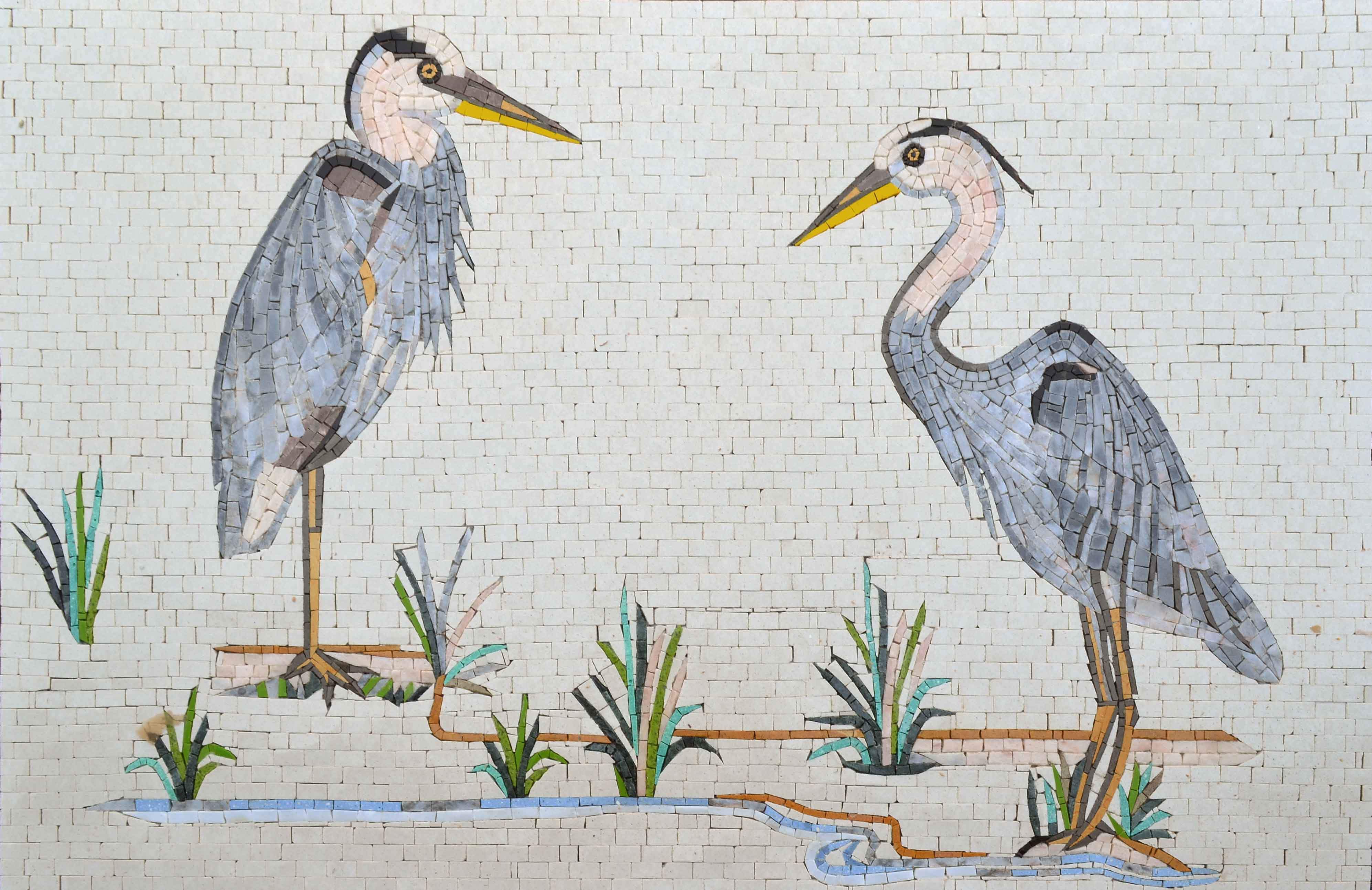 Mosaic Mural - Egrets