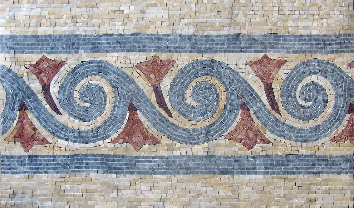 Mosaic Border - Swirl Flower