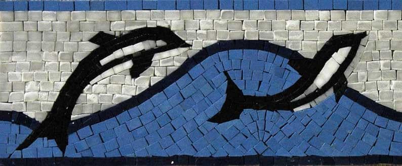 Mosaic Border - Dolphins