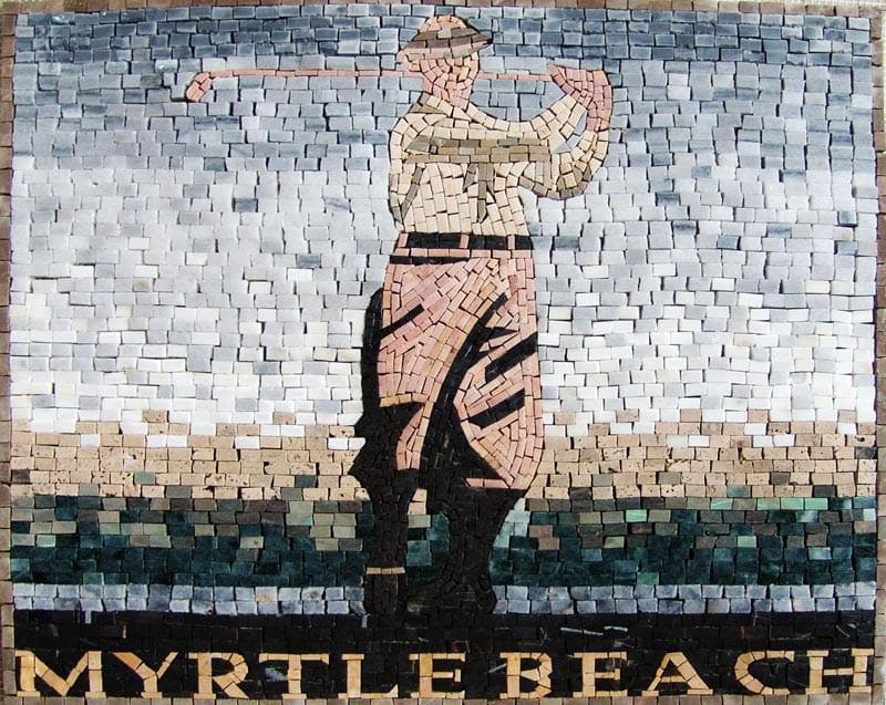 Golf Player Mosaic Art - Custom