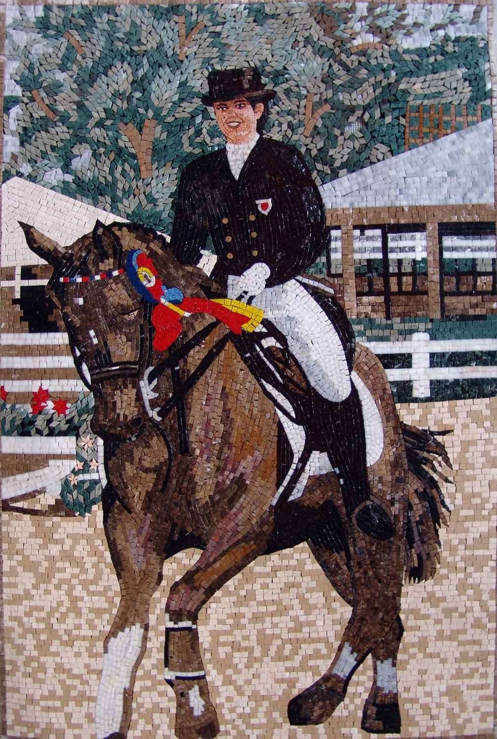 Horse Rider Custom hand made Mosaic