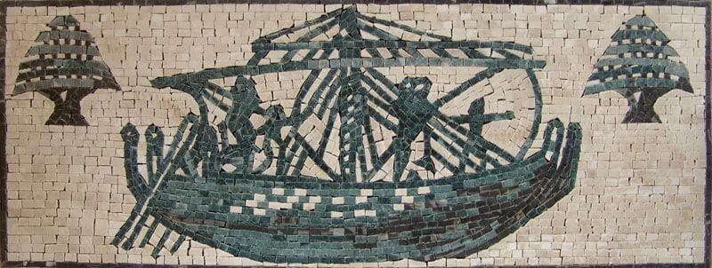 Phoenician Ship Customized Logo Mosaic