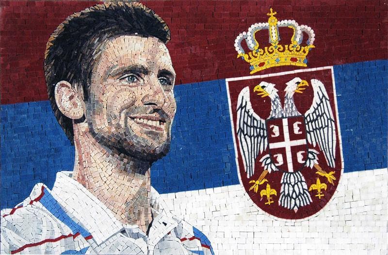 Novak Djokovic Custom Made Mosaic Marble