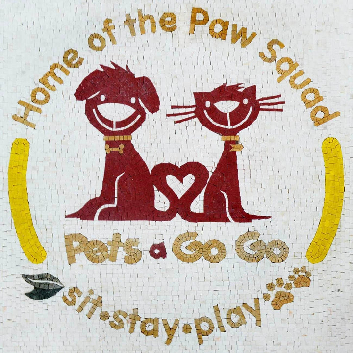 Pet shop Logo Custom Mosaic Marble