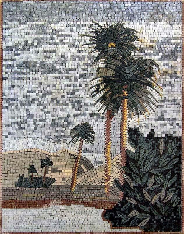 Plam Trees Mosaic Art