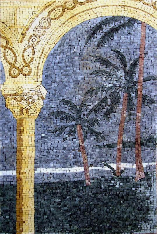 Mosaic Wall Art - Palm Arch