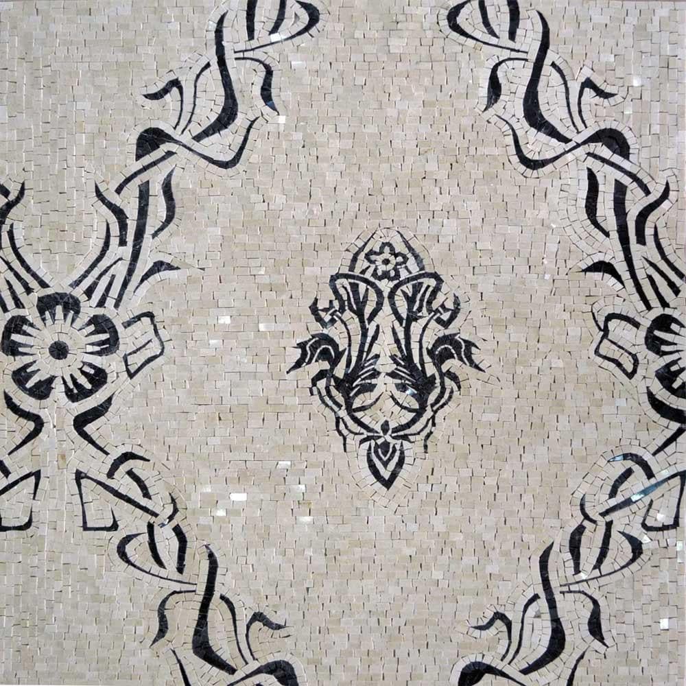 Elegant Floral Mosaic Marble