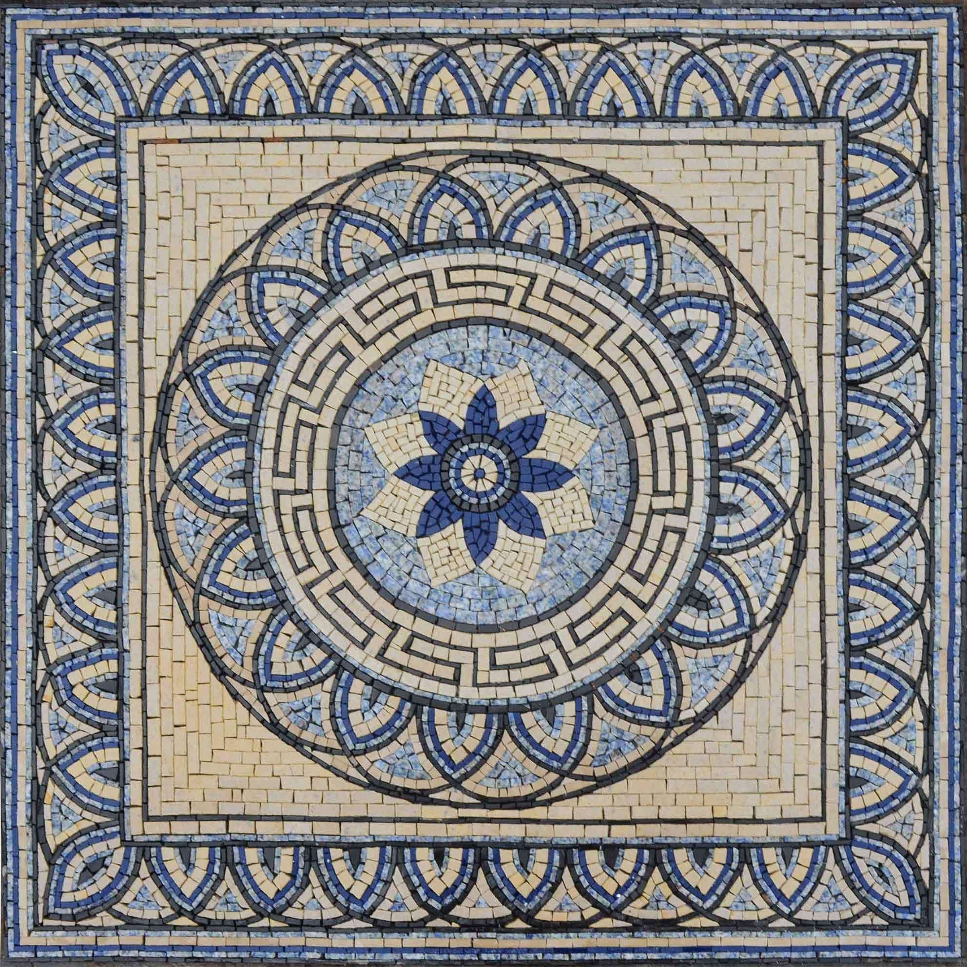 Floral Mosaic Rug Tile - Fauve