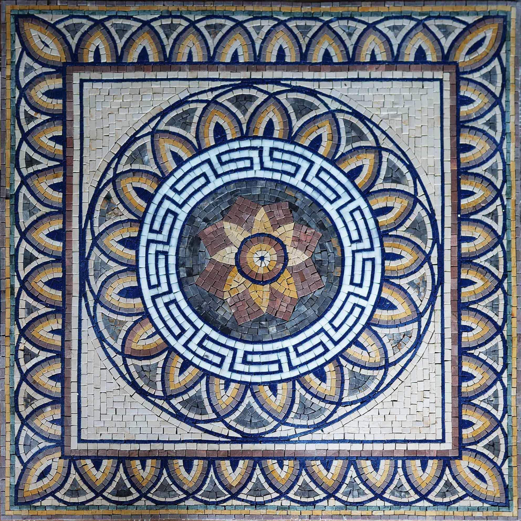 Gold and Blue Aquila Mosaic Art