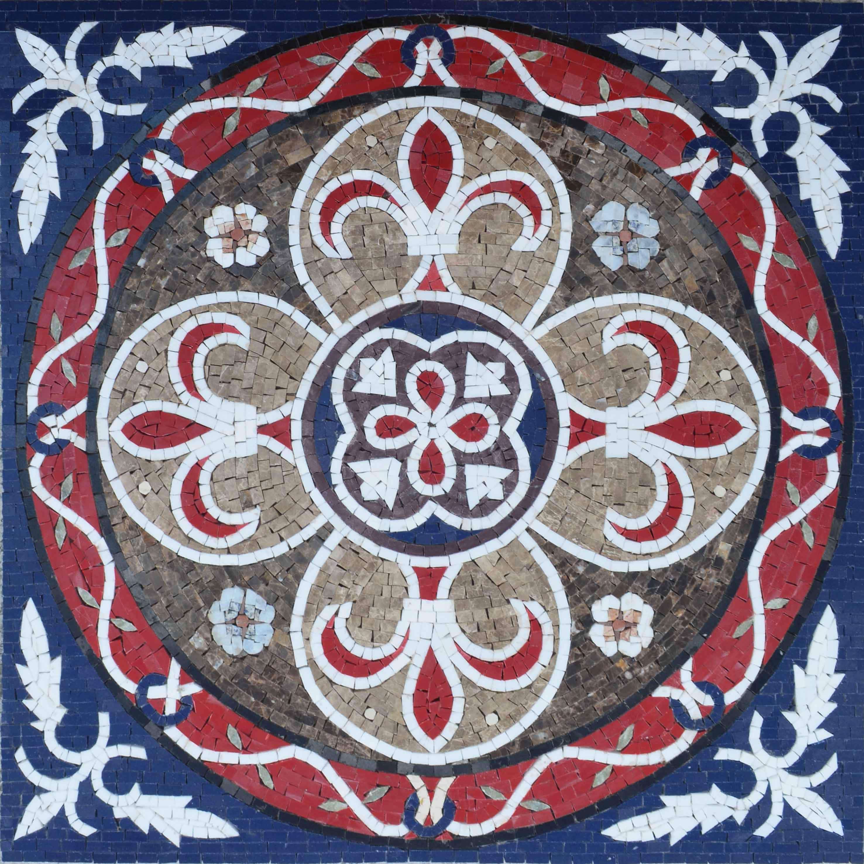 Fleur de Lis Marble Mosaic - Lyla III | Rugs | Mozaico