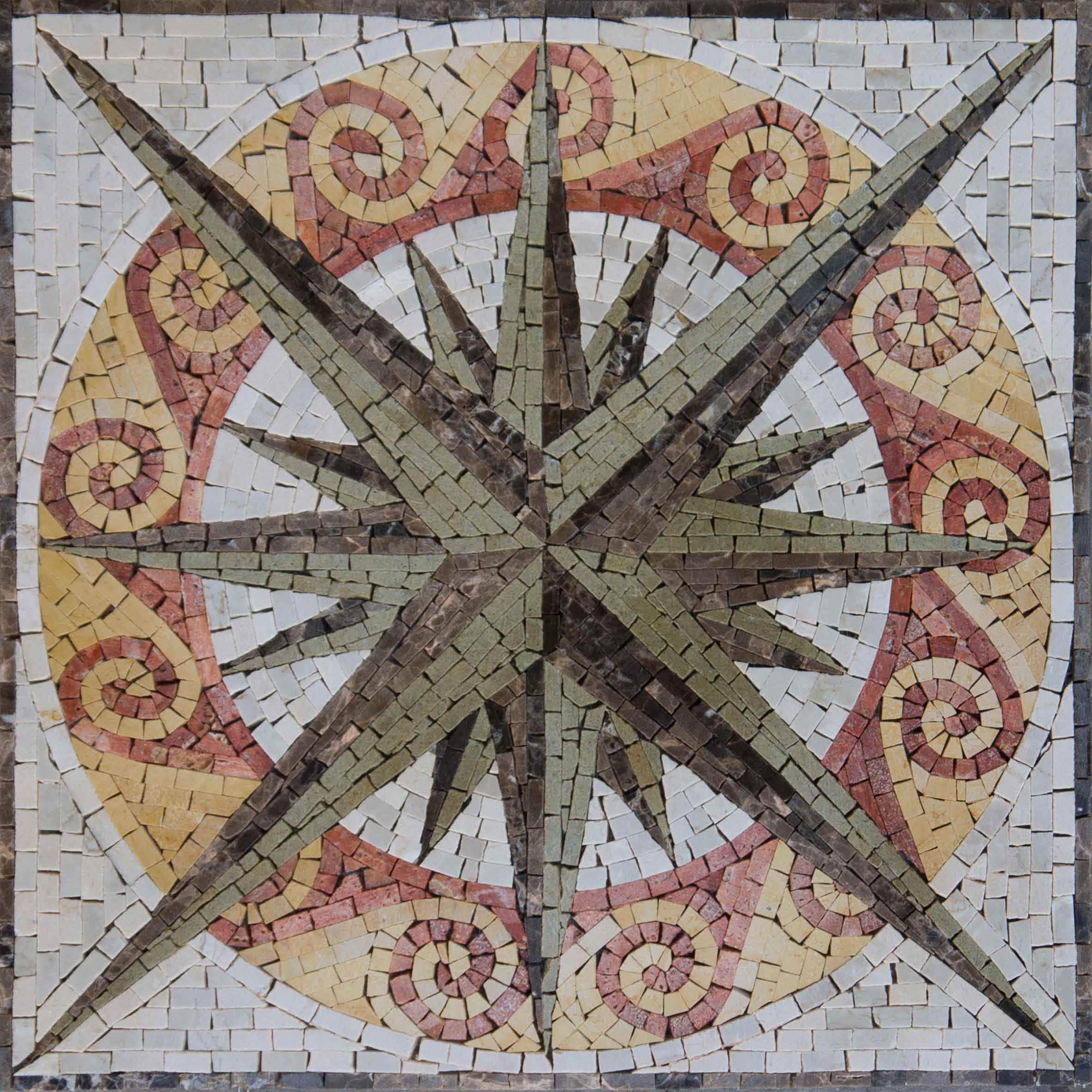 Rosa Dei Venti - Compass Mosaic Medallion, Compass