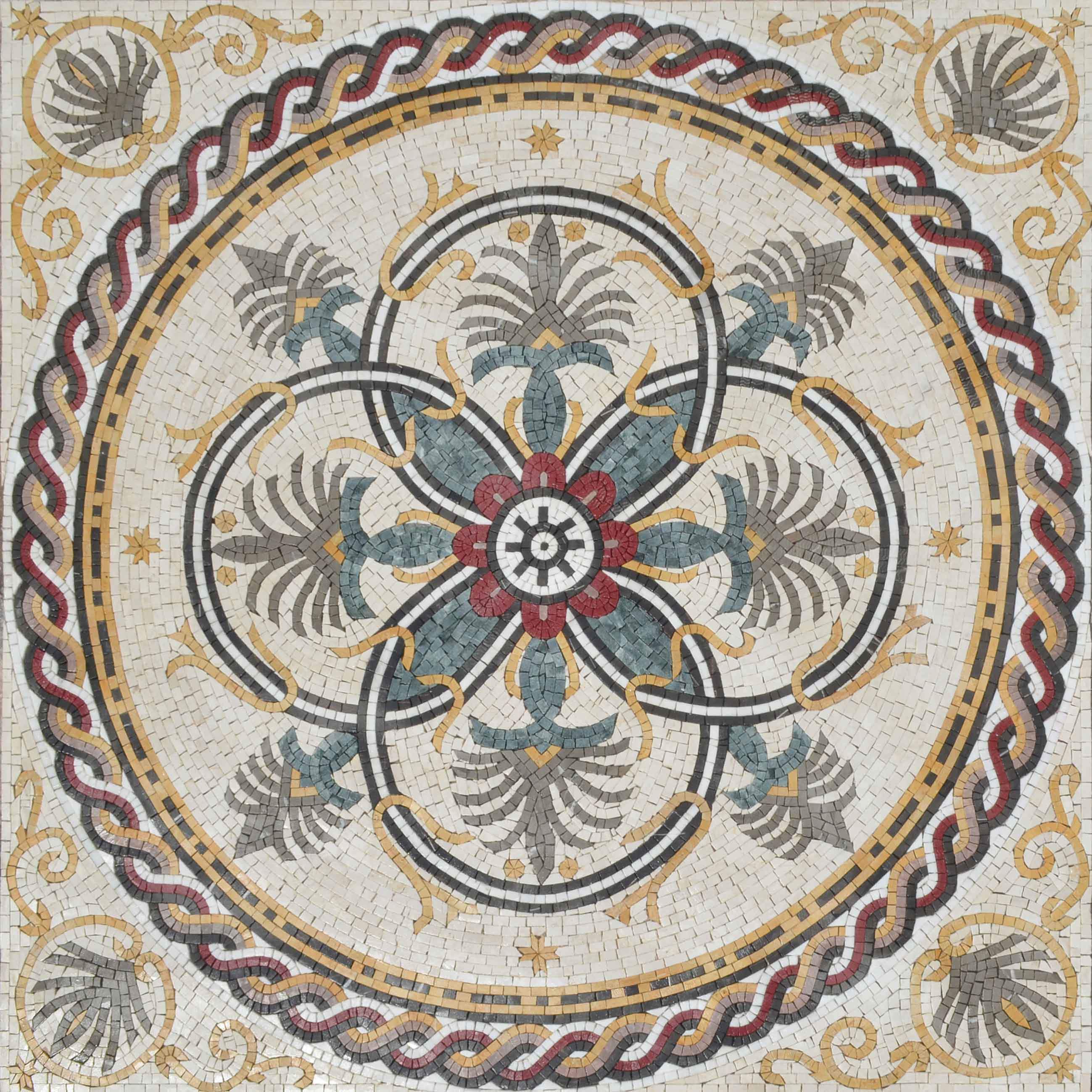 Roman Floral Mosaic Square - Noa II