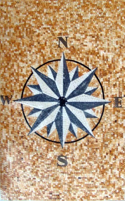 Rosa Dei Venti - Compass Mosaic Medallion, Compass