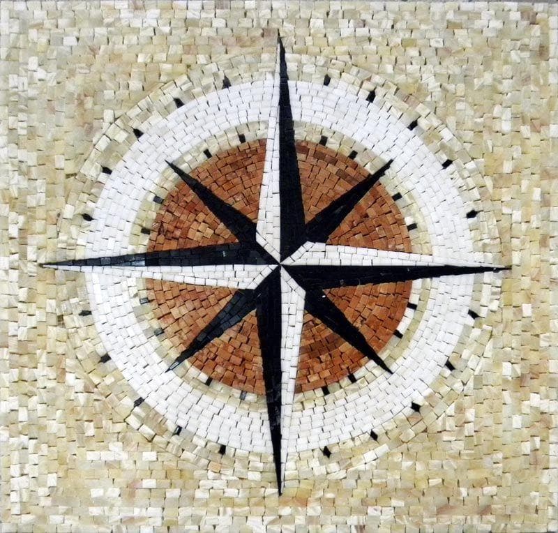 Rosa Dei Venti - Compass Mosaic Medallion, Compass