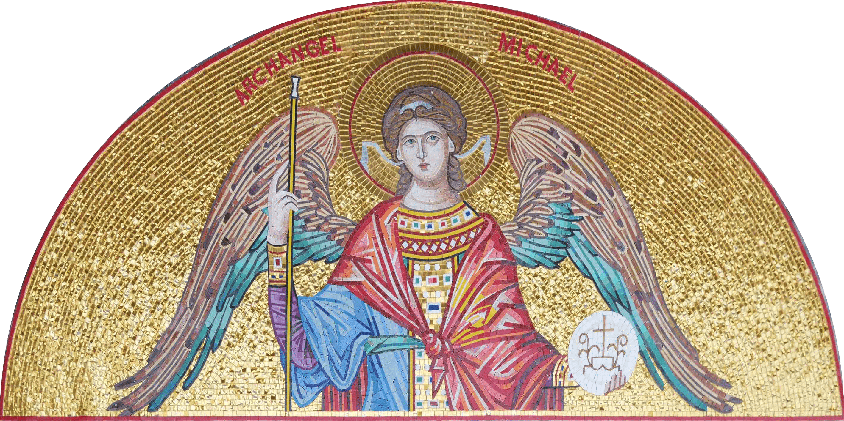 Archangel Michael Mosaic Icon Religious Mozaico