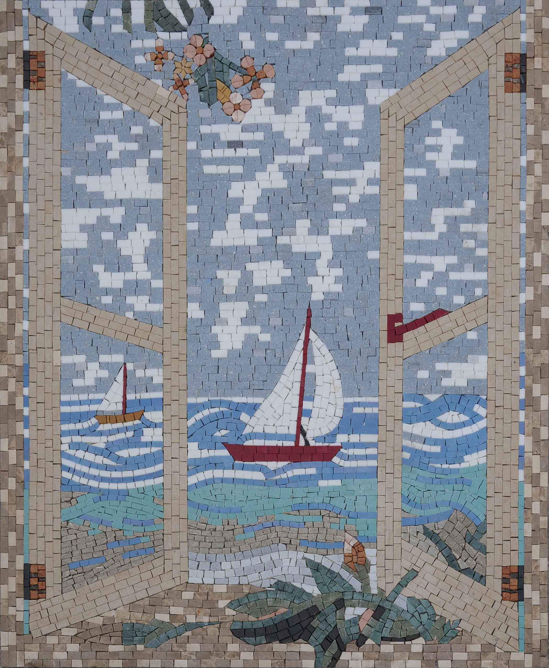 Sailing Balcony View - Mosaic Art