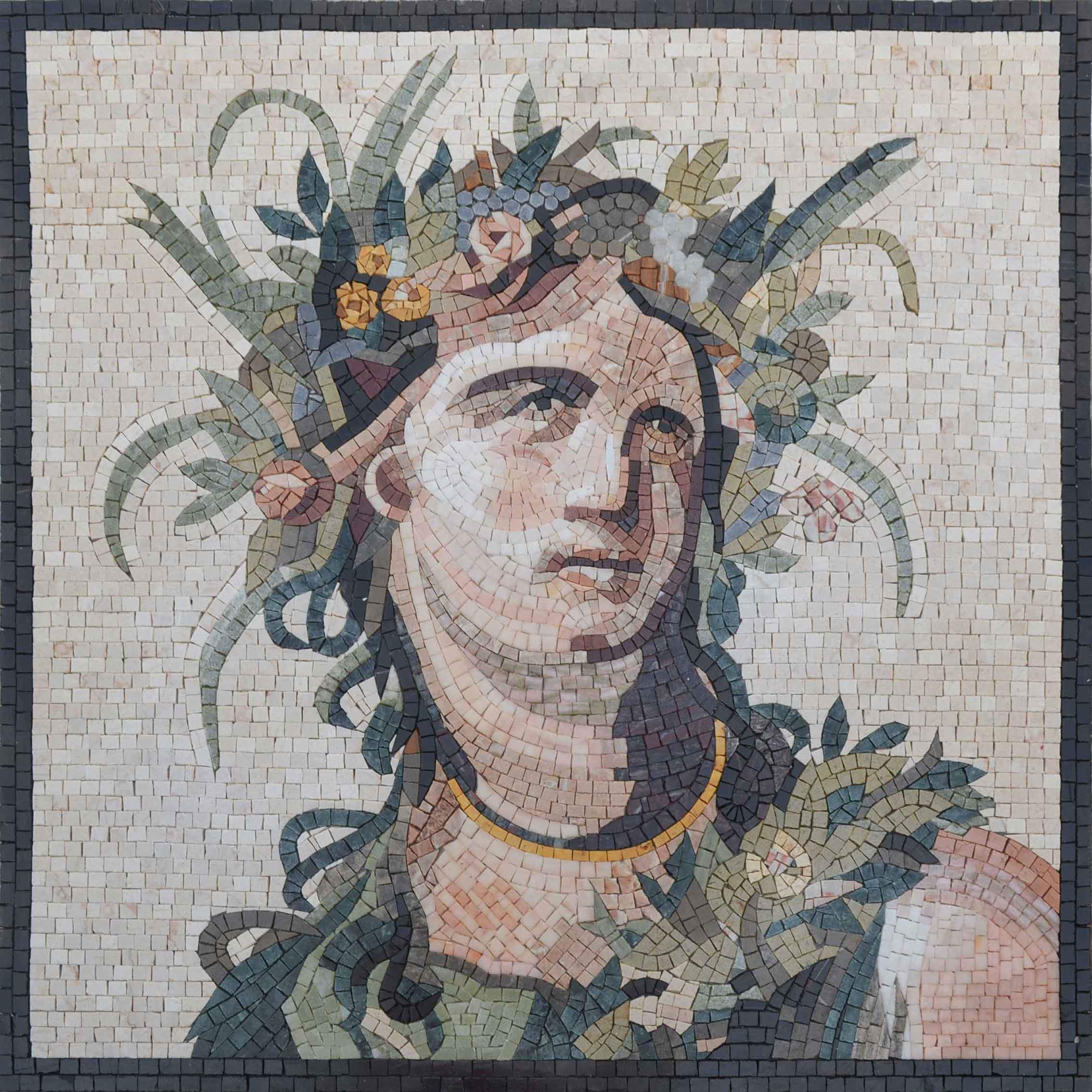 Roman God Bacchus - Mosaic Art