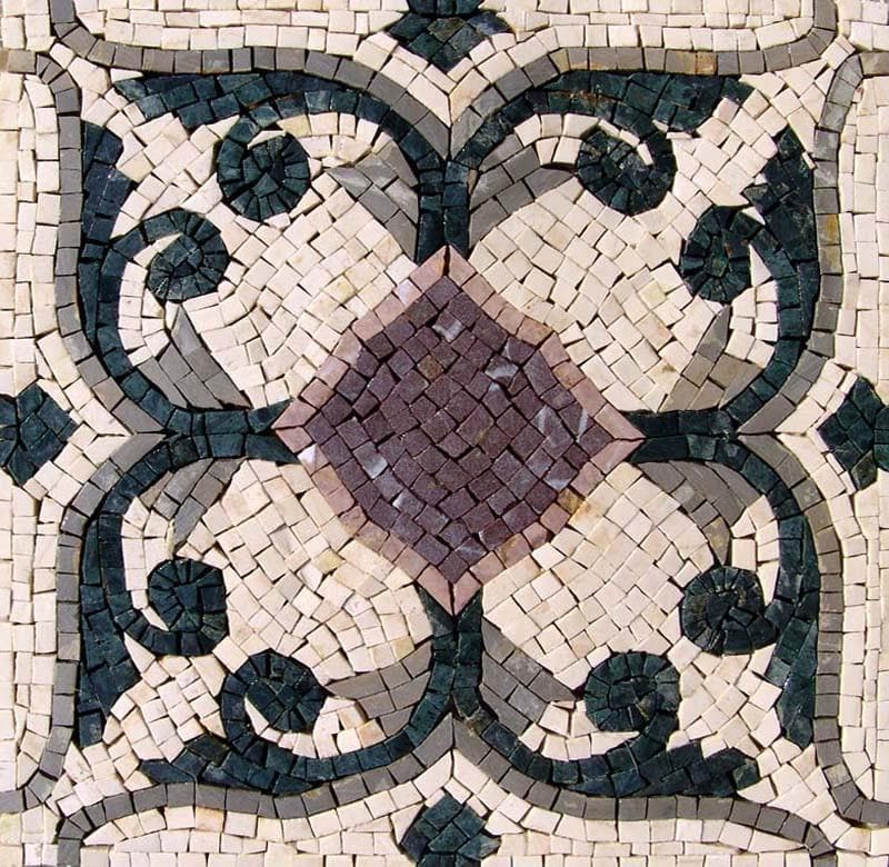 Hand-cut Marble Square - Giordana Mosaic