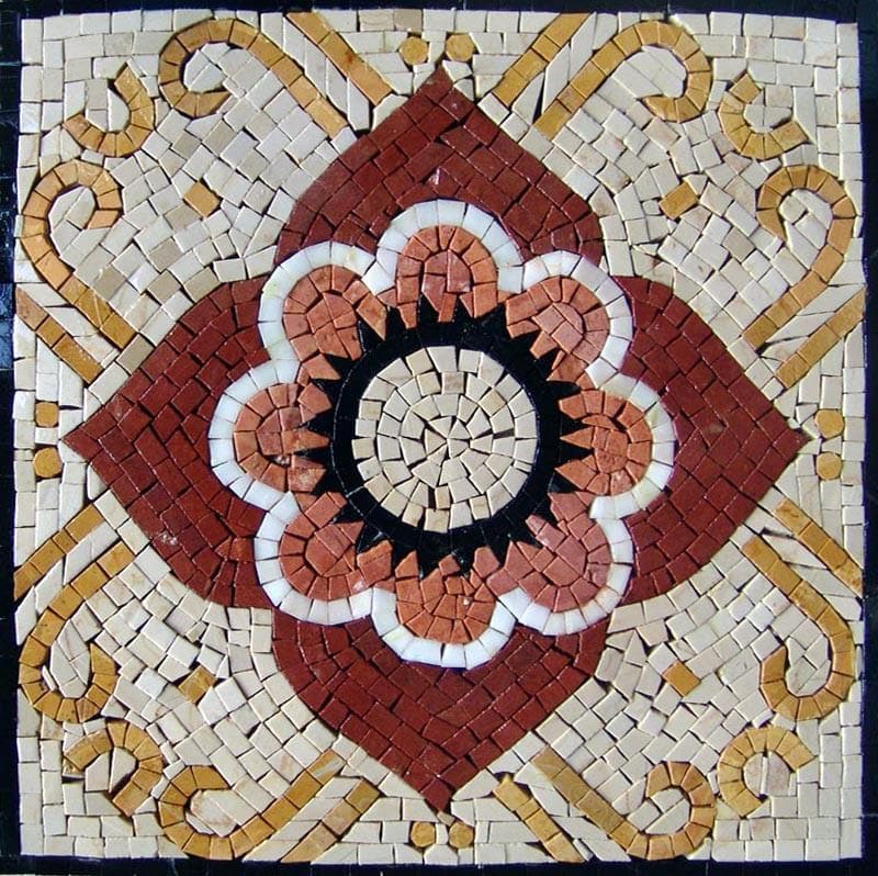 Handcut Flower Mosaic Panel - Hala