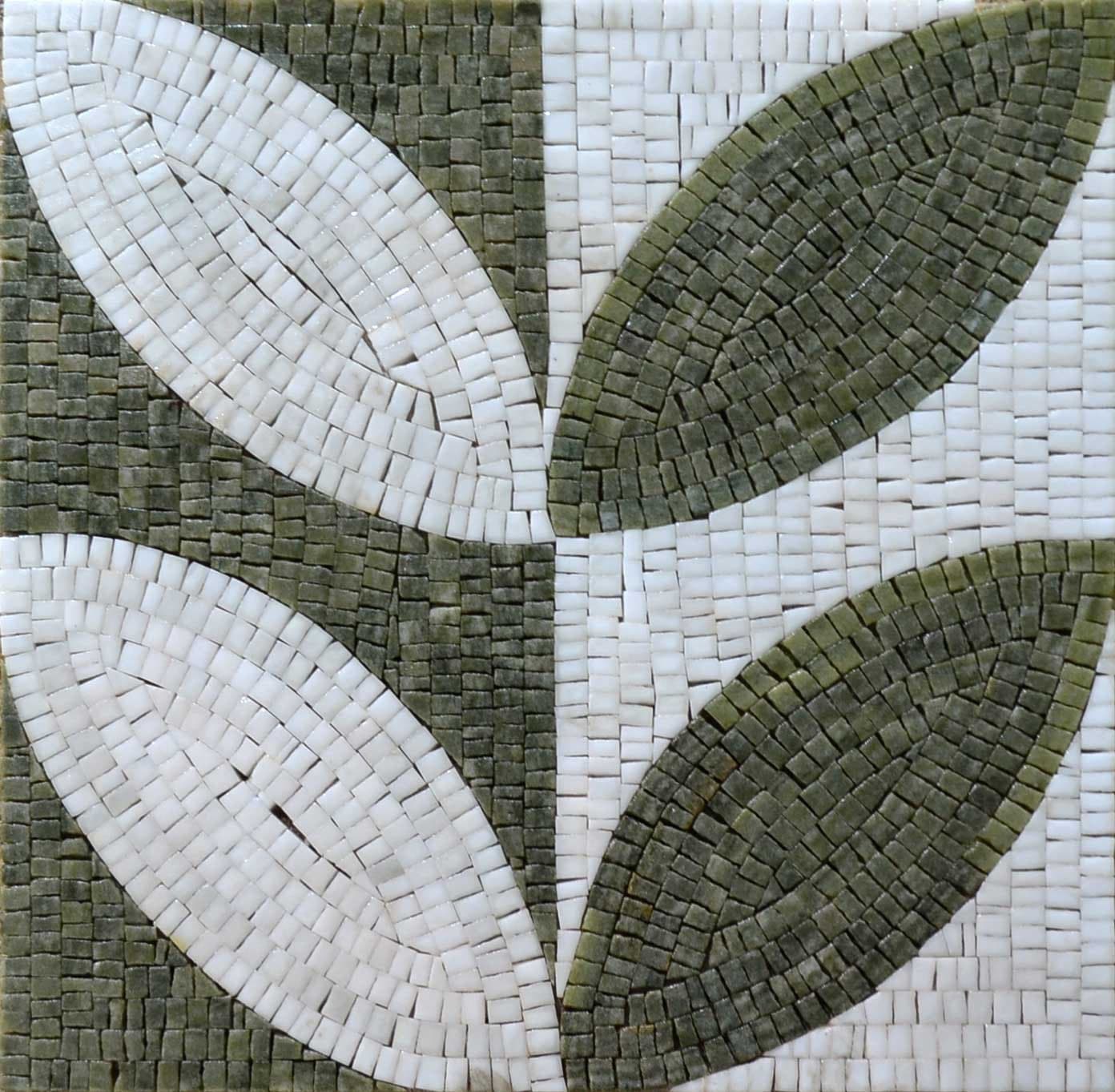 Green And White Accent Mosaic Design