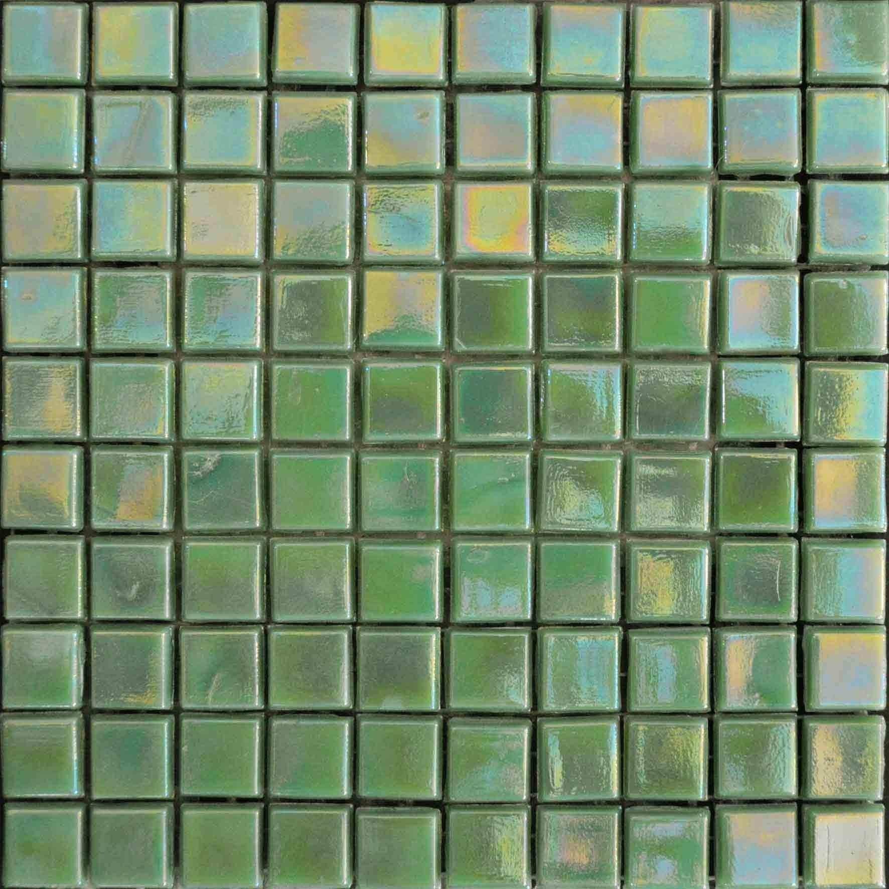 Iridescent Mosaic Sheet - Jupiter Green