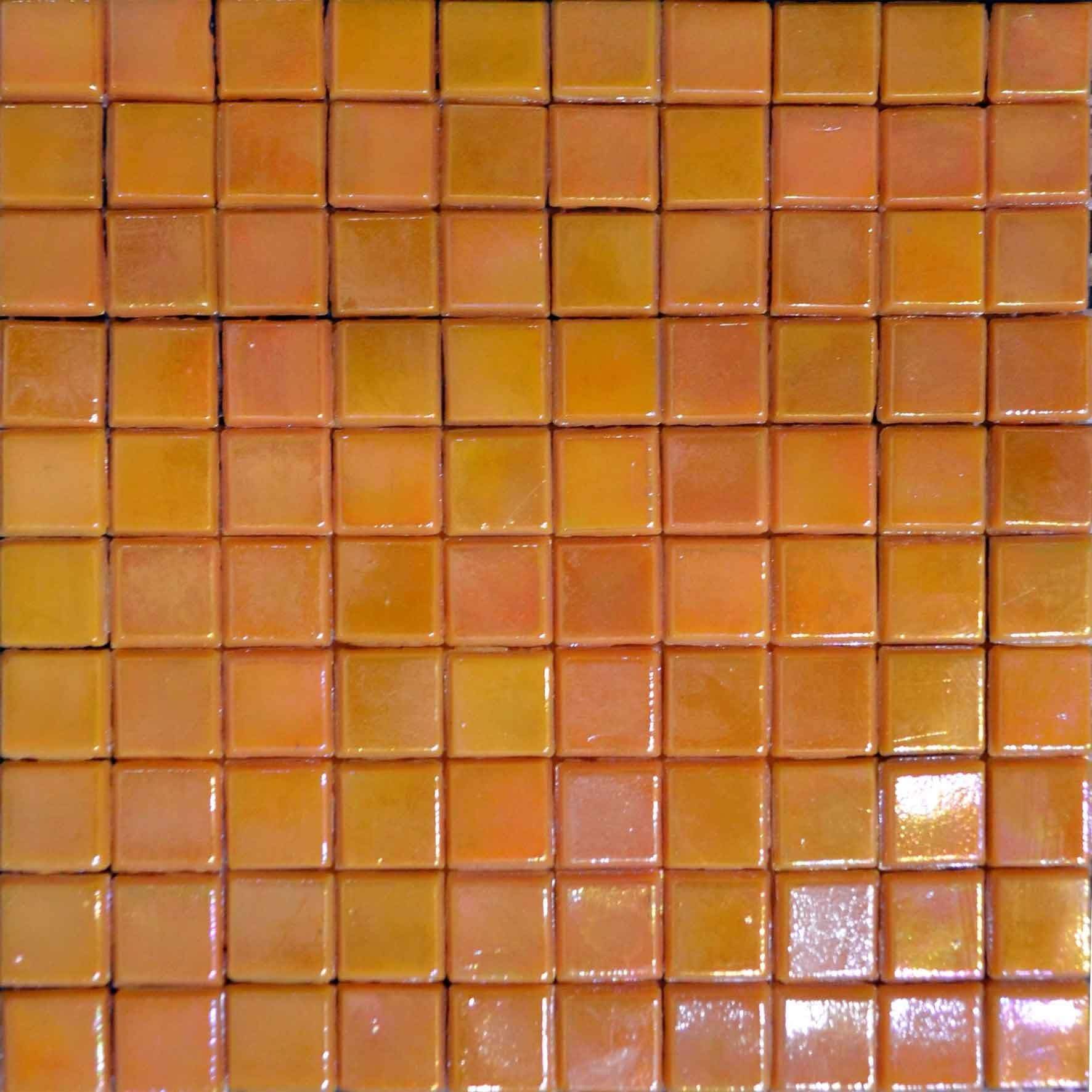 Iridescent Mosaic Sheet - Tangerine