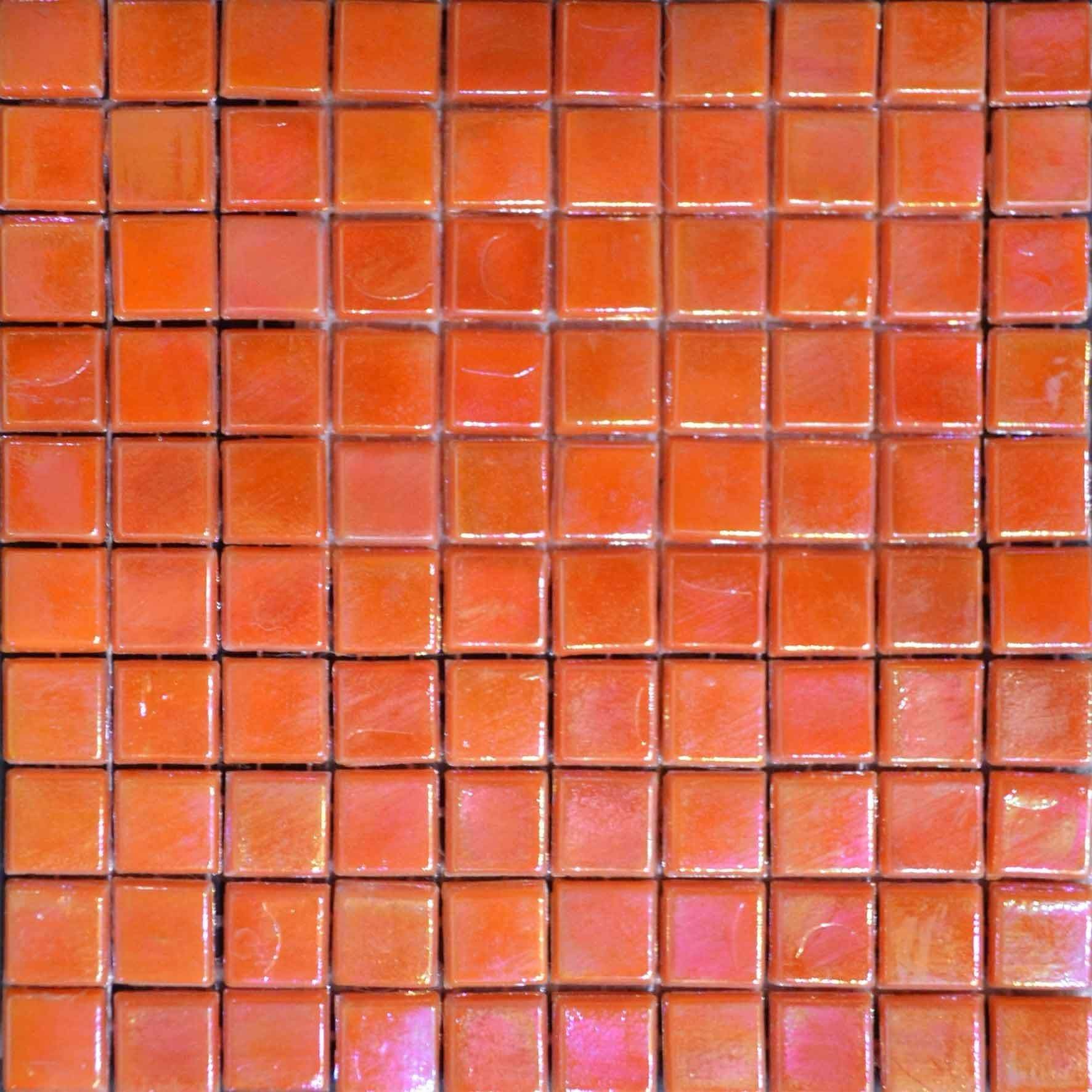 Iridescent Mosaic Sheet - Sunrise Orange